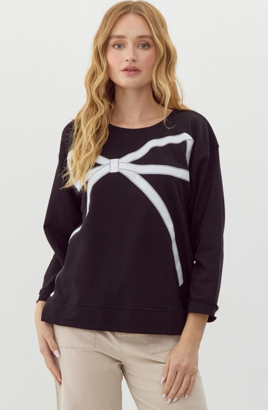 Ribbon Sweatshirt Top