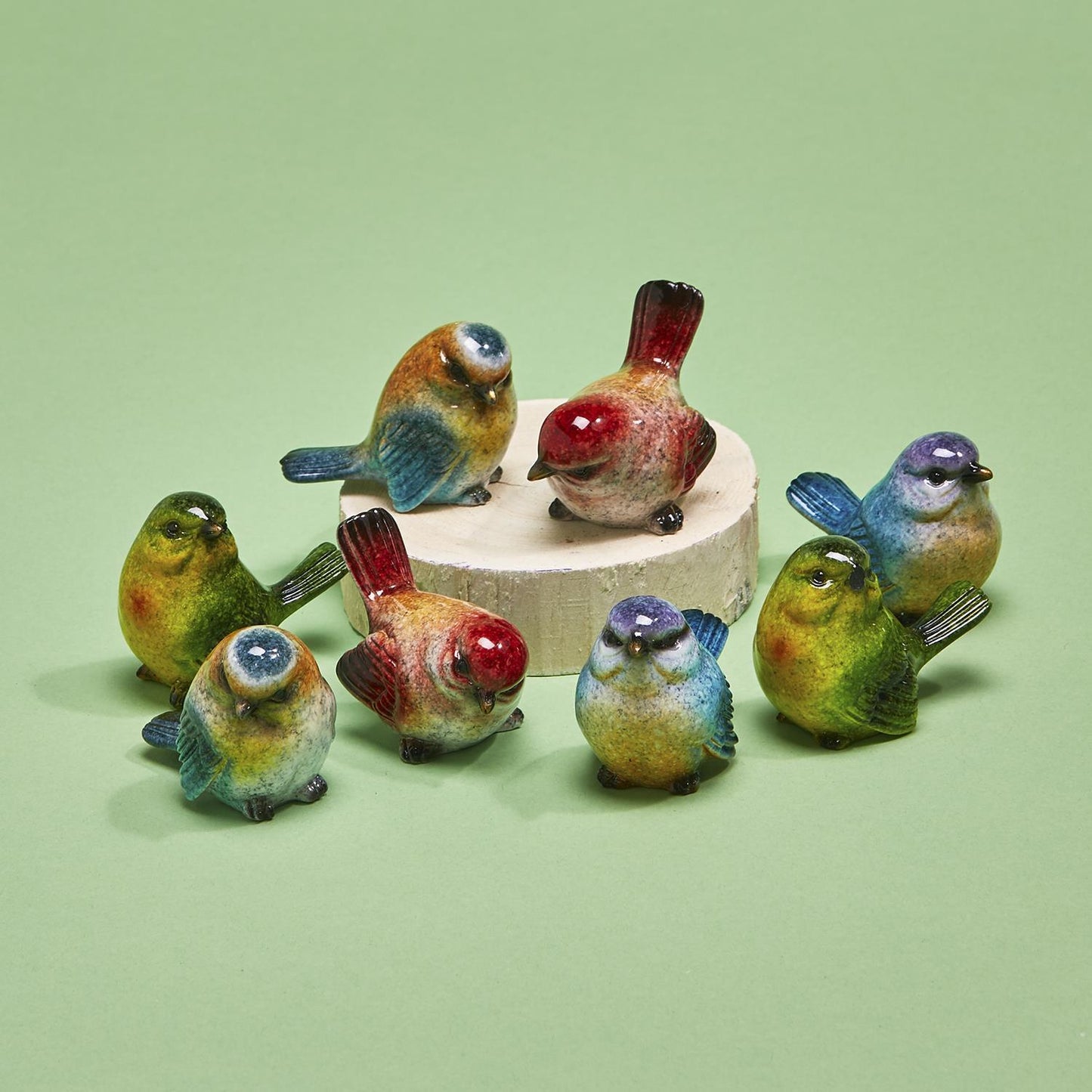 Hand-Painted Resin Birds