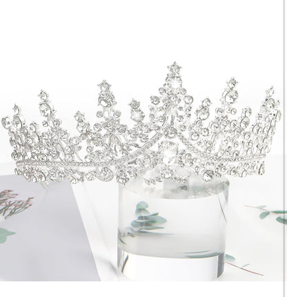 The Princess Crown: sparkling silver crystal headpiece available in small, medium, and large sizes.