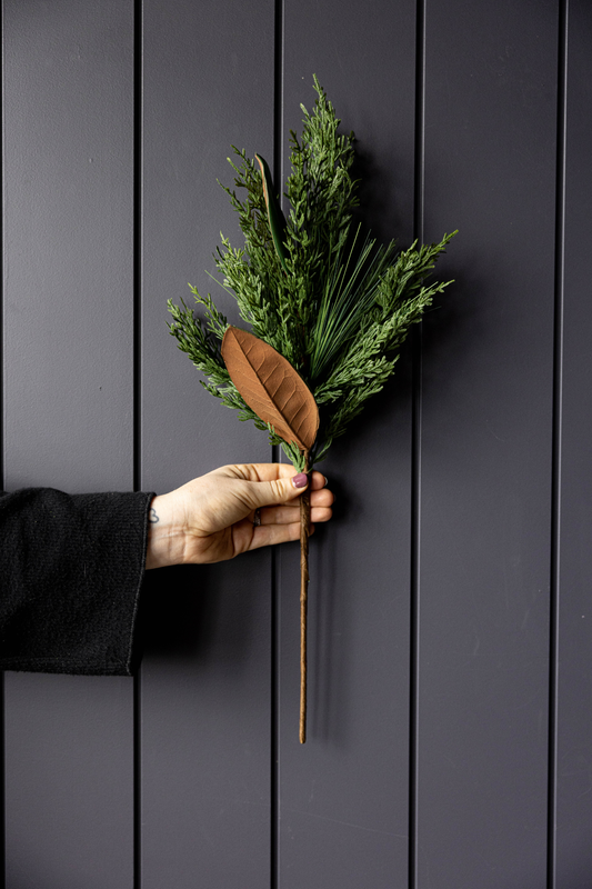 Magnolia Norfolk Cypress Mixed Real Touch Stems: Small Stem - 22"