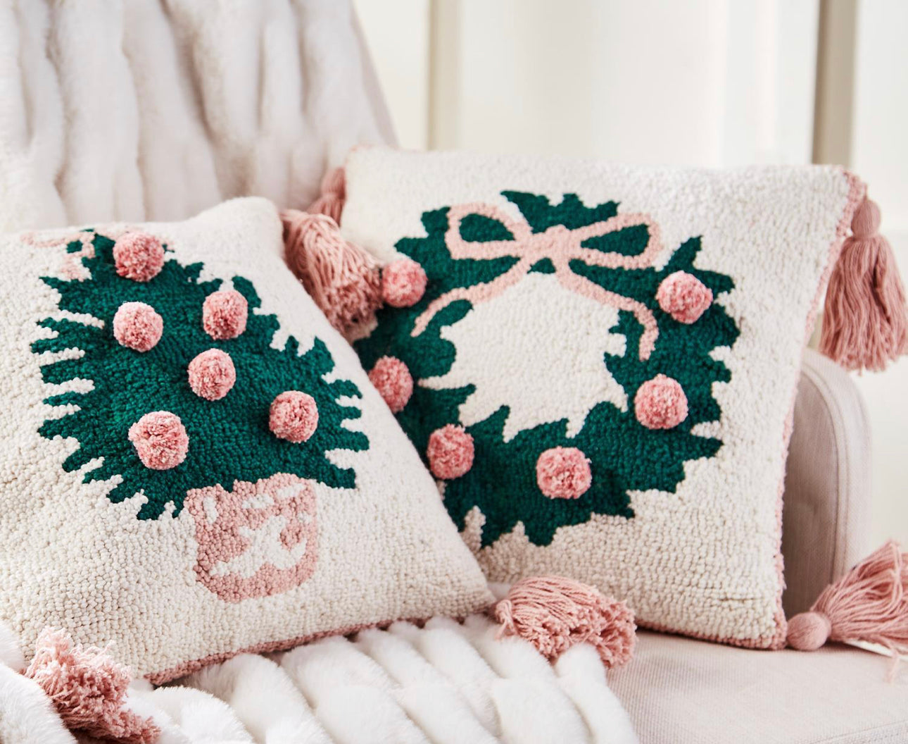 Pink Chinoiserie Christmas Pillows