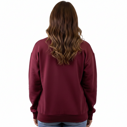 Maroon Howdy Girl Sequin Sweatshirt with sparkling lettering. Available in sizes S-XL.