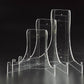 Clear 9"H Giant Bowl Stand with curved support for secure display; available in 9-inch size. Set includes three stands.