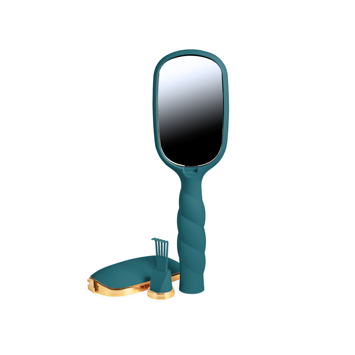 Detangler Hair Brush for Medium Hair - Teal With It, featuring a teal and gold design; available in medium size.