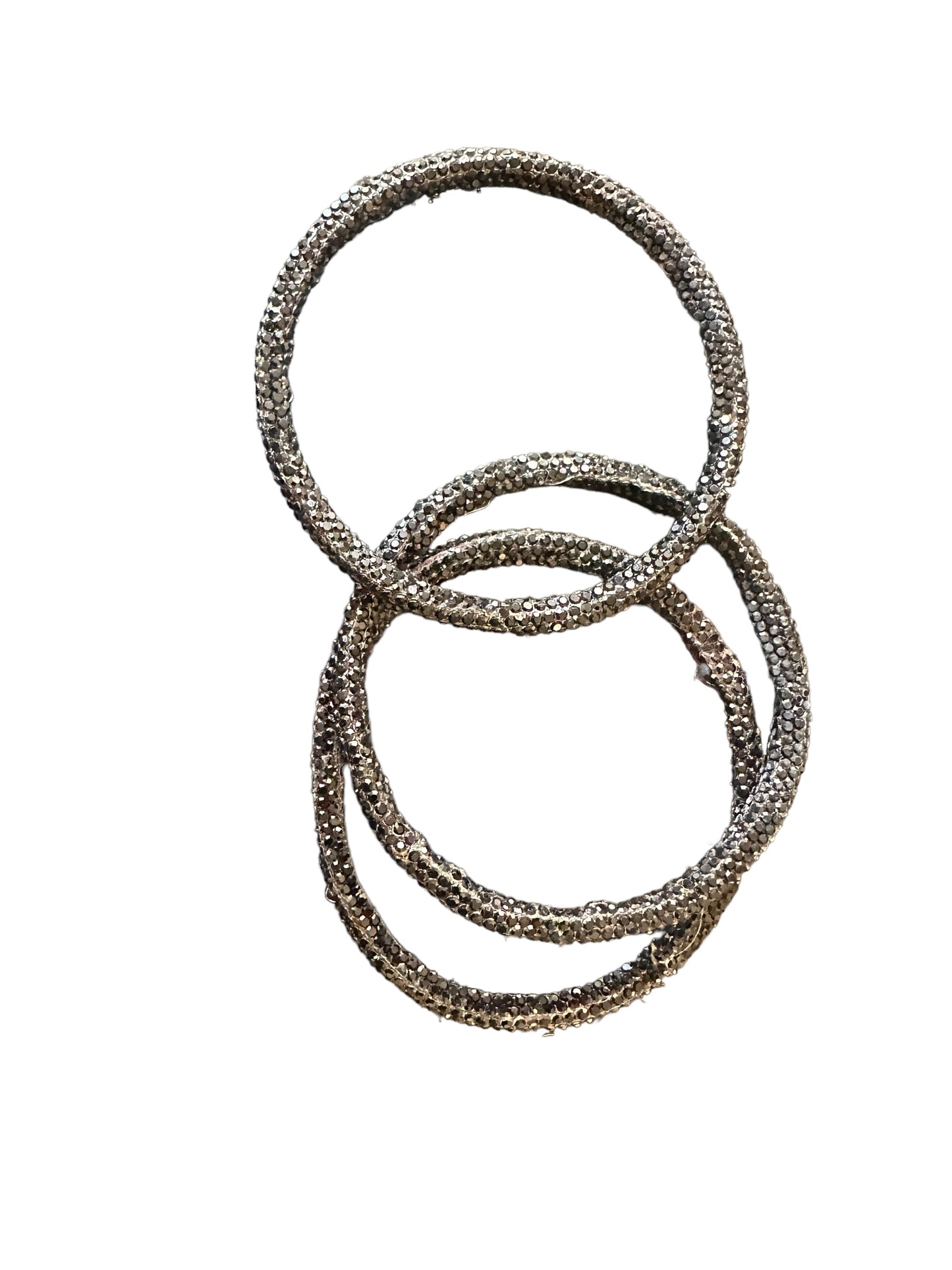 Four intertwined, textured glitter bangles with a dazzling appearance. Sizes available: S, M, L.