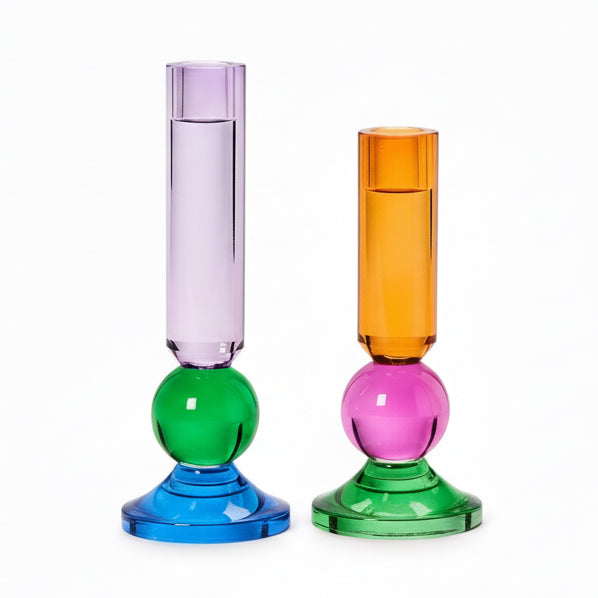 Color Pop Glass Taper Candlestick Candleholder | Sold Separately