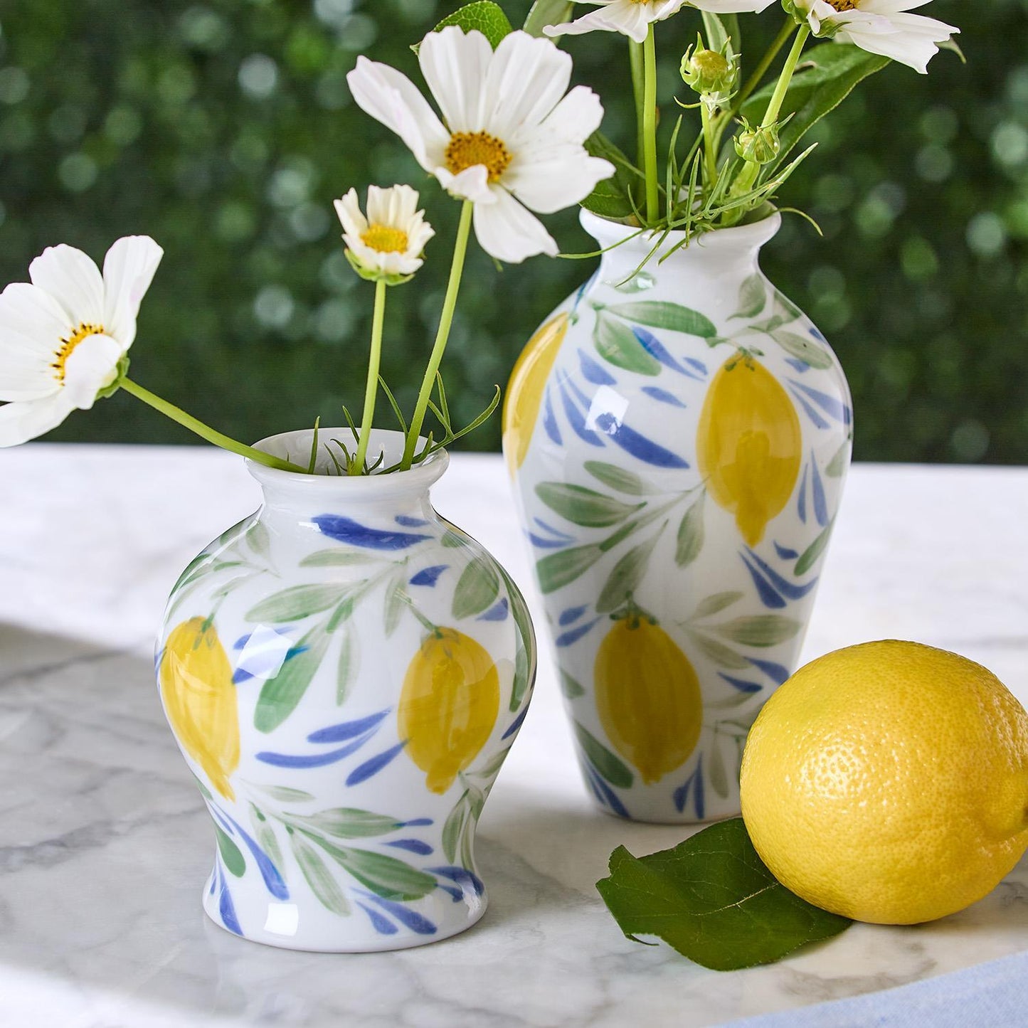 Lemon Grove Hand-Painted Mini Lemon Vases