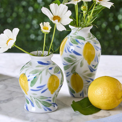 Lemon Grove Hand-Painted Mini Lemon Vases