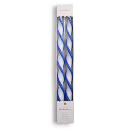 Twist and Glow Blue Ribbon 15 3/4" Twist Taper Candles in Gift Box