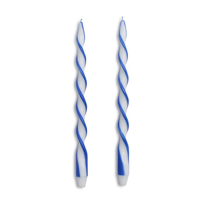 Twist and Glow Blue Ribbon 15 3/4" Twist Taper Candles in Gift Box