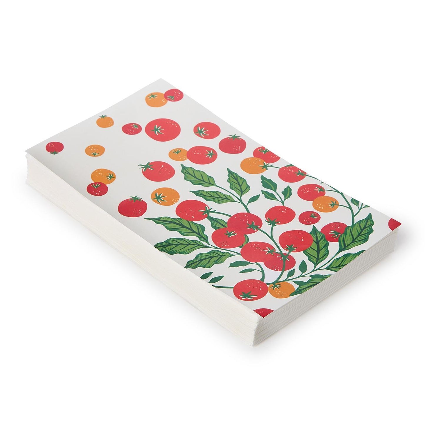 Garden Harvest 3-Ply Paper Napkin with tomato illustration; available in multiple sizes.