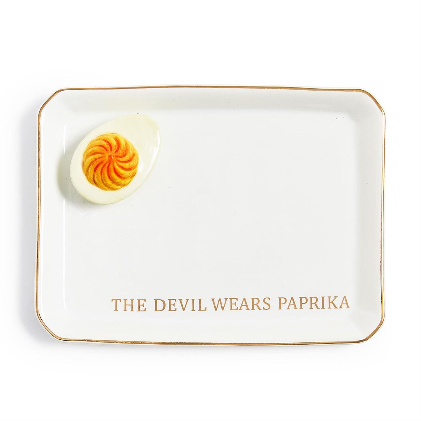 Deviled Egg Tres Iconic Trinket/Desk Tray with Saying in Gift Box