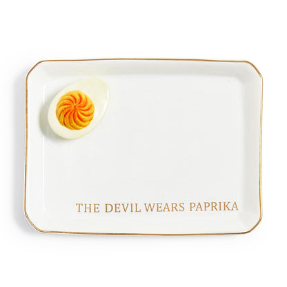 Deviled Egg Tres Iconic Trinket/Desk Tray with Saying in Gift Box