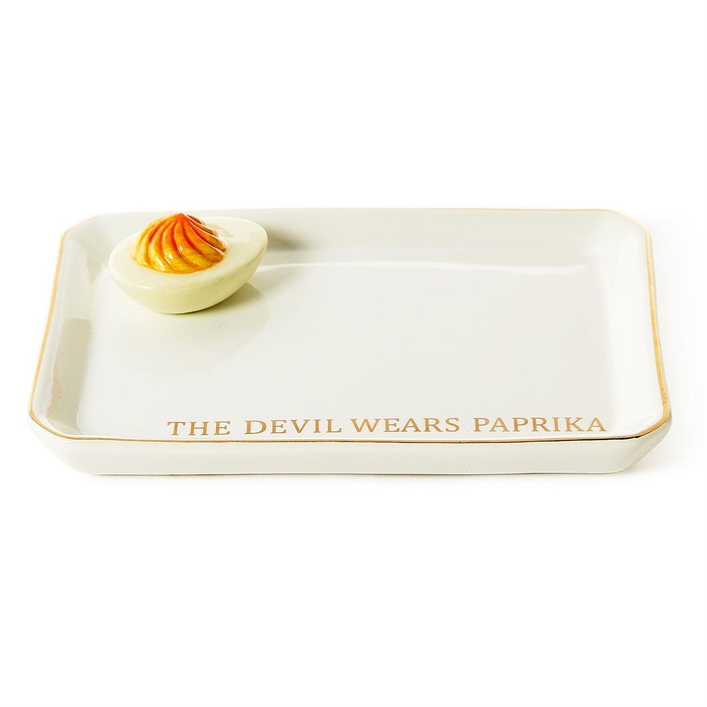 Deviled Egg Tres Iconic Trinket/Desk Tray with Saying in Gift Box