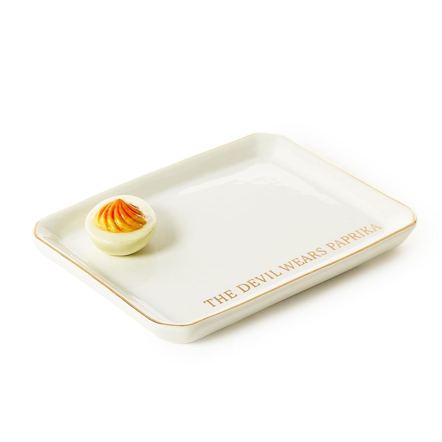 Deviled Egg Tres Iconic Trinket/Desk Tray with Saying in Gift Box