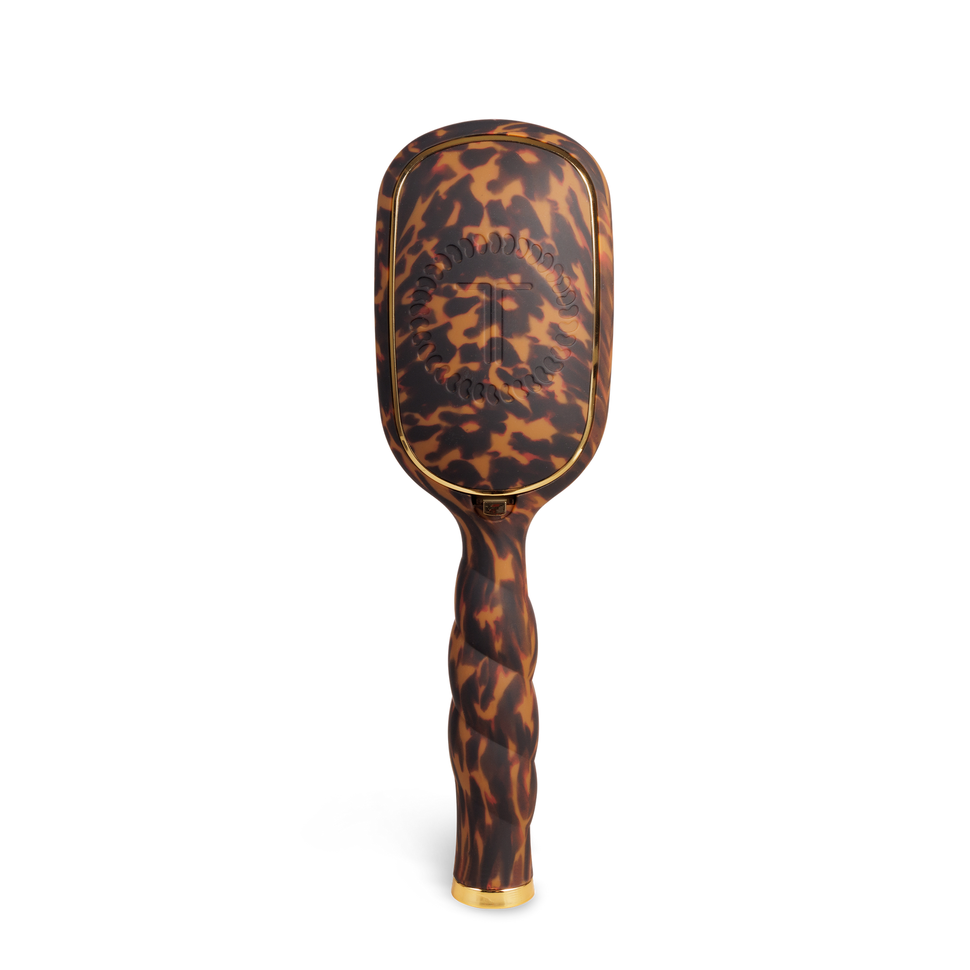 Detangler Hair Brush for Fine Hair | Tortoise: tortoiseshell pattern, gold accents, rectangular paddle. Sizes: small, large.
