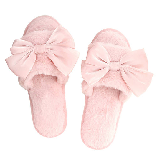 Light Blush Bow Slippers