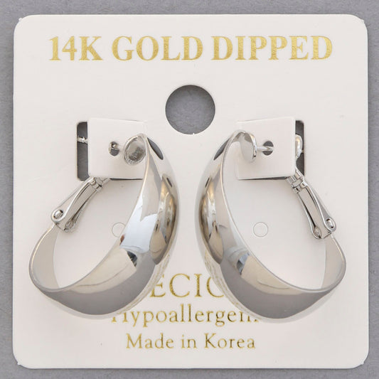 14K Gold Dipped Oval Hoop Earring