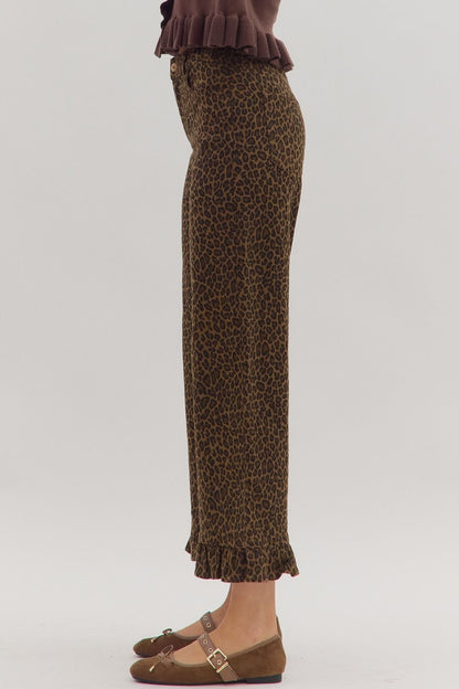 Animal Print Wide Leg Pants