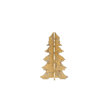 Round Interlocking Laser Cut Distressed Gold Tree