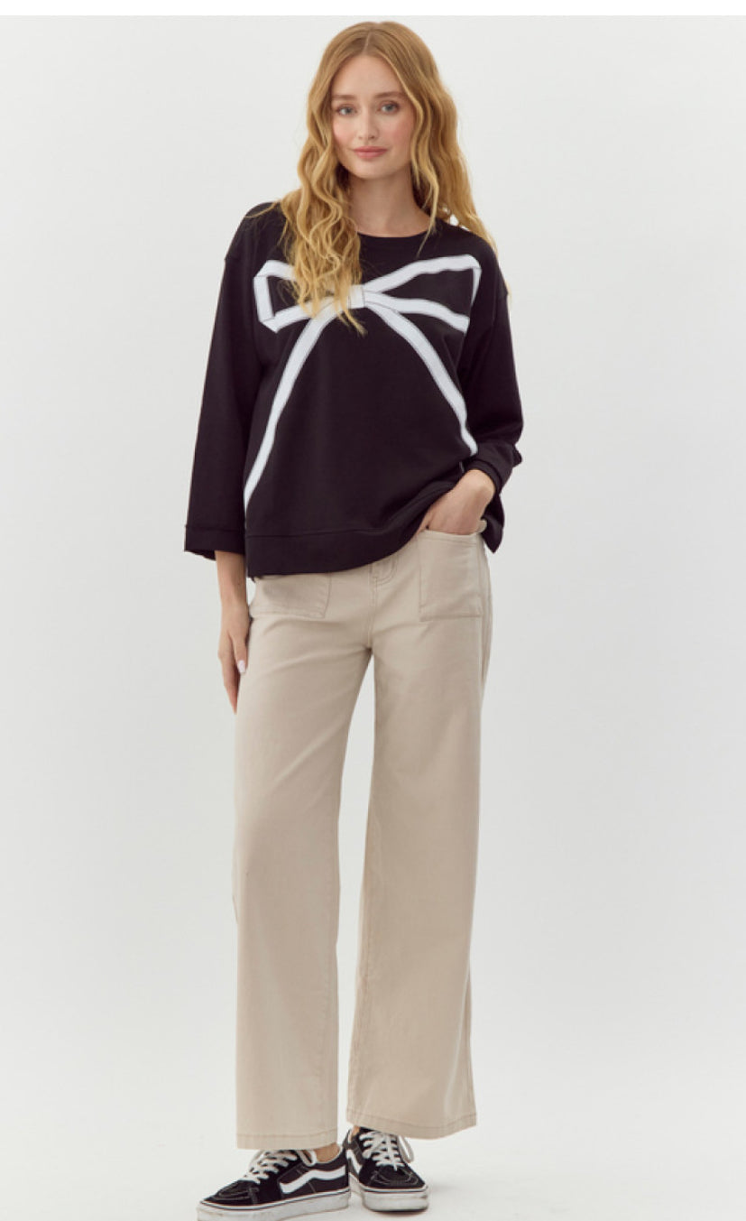 Ribbon Sweatshirt Top