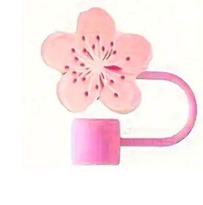 Pink Flowers Straw Covers