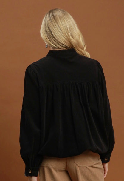 Corduroy Babydoll Jacket, available in sizes XS–XL.