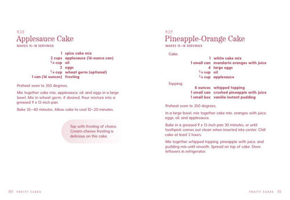 Two recipe pages from "101 Things to Do With a Cake Mix, new edition," available in standard cookbook size.