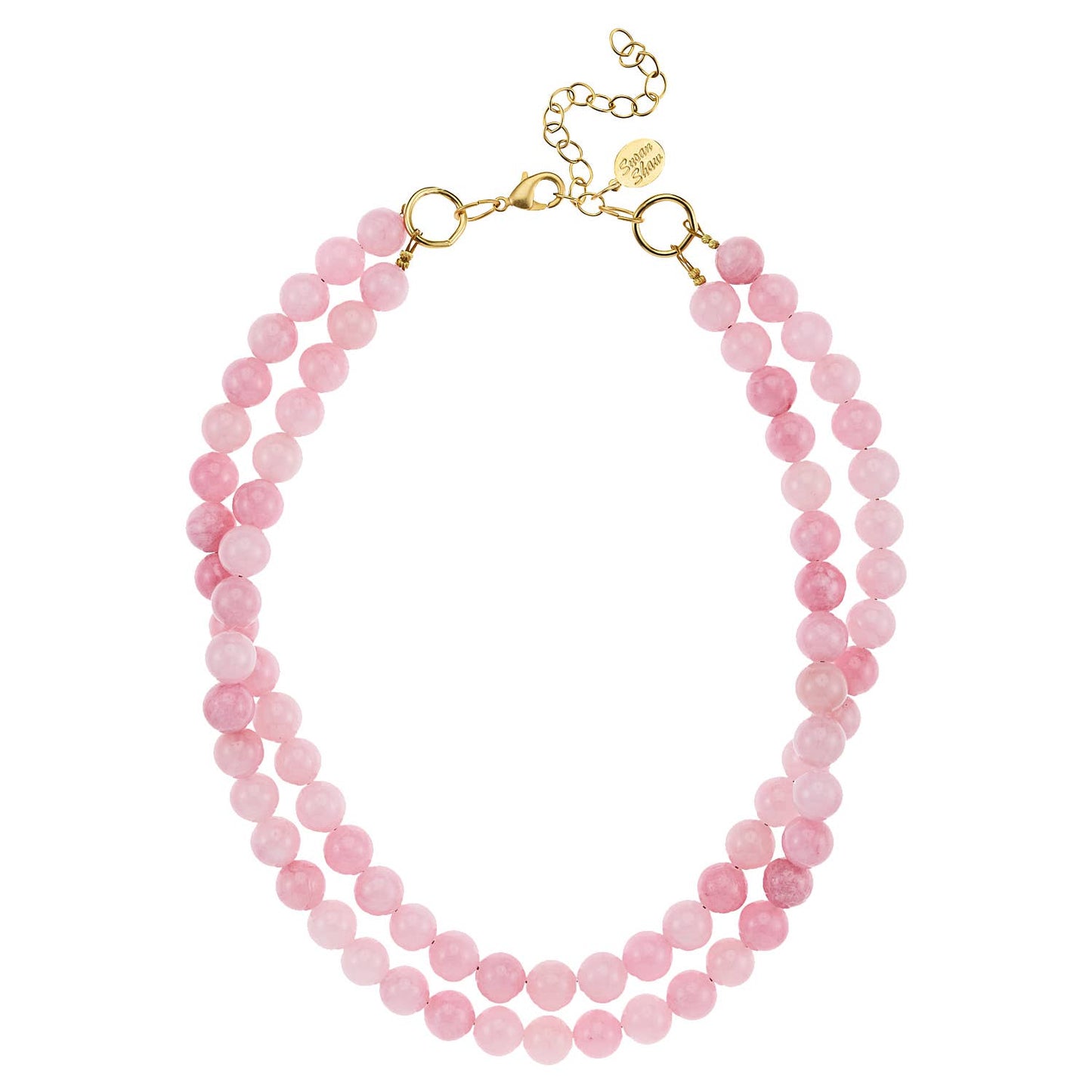 Jade Double Strand Necklace | Light Pink