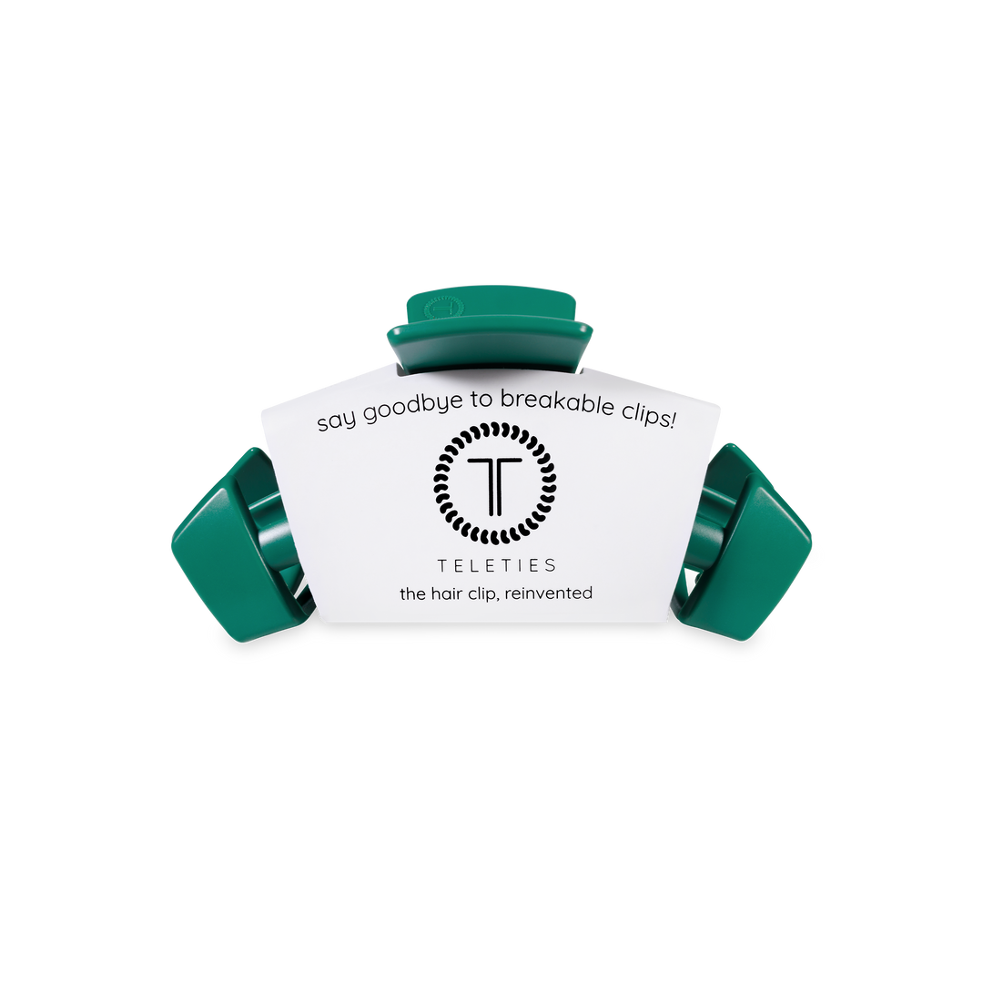 Matte green Classic Hair Clip | Fir Real by TELETIES. Durable, everyday use. Available in small, medium, large sizes.