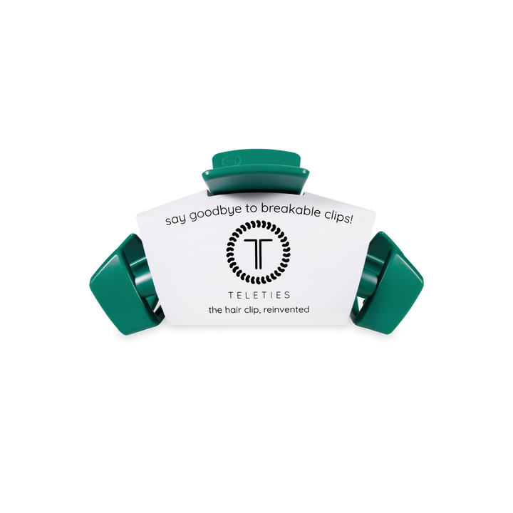 Matte green Classic Hair Clip | Fir Real by TELETIES. Durable, everyday use. Available in small, medium, large sizes.