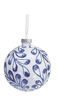 Blue and White Round Ornament