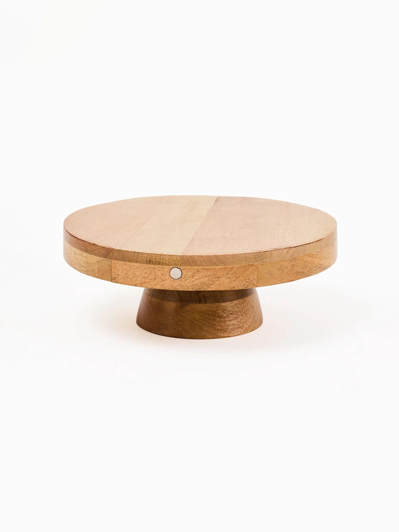Reversible Magnetic Cake Stand with wide, flat top and short base; available in 10" and 12" sizes.