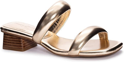 The Alistair Heels - Metallic Gold are available in sizes 6 to 10, including half sizes.