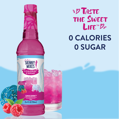 Sugar Free Unicorn™ Syrup bottle, zero calorie, keto-friendly. Available in 16oz and 25oz sizes.