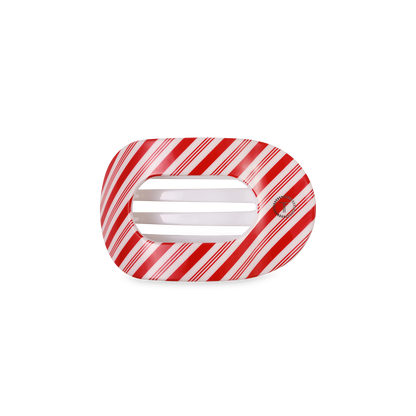 Flat Round Hair Clip | Candy Cane Crush