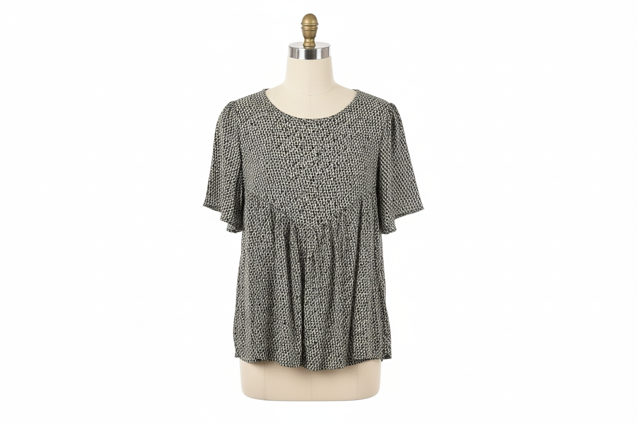 Green Woven Short Sleeve Top | P.S Kate