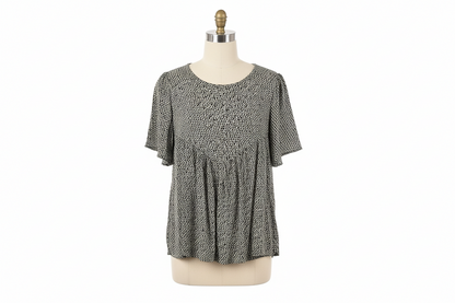 Green Woven Short Sleeve Top | P.S Kate