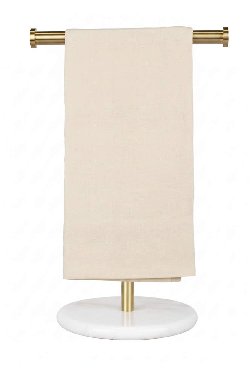 Elegant beige Angel Hemstitch Hand Towel.