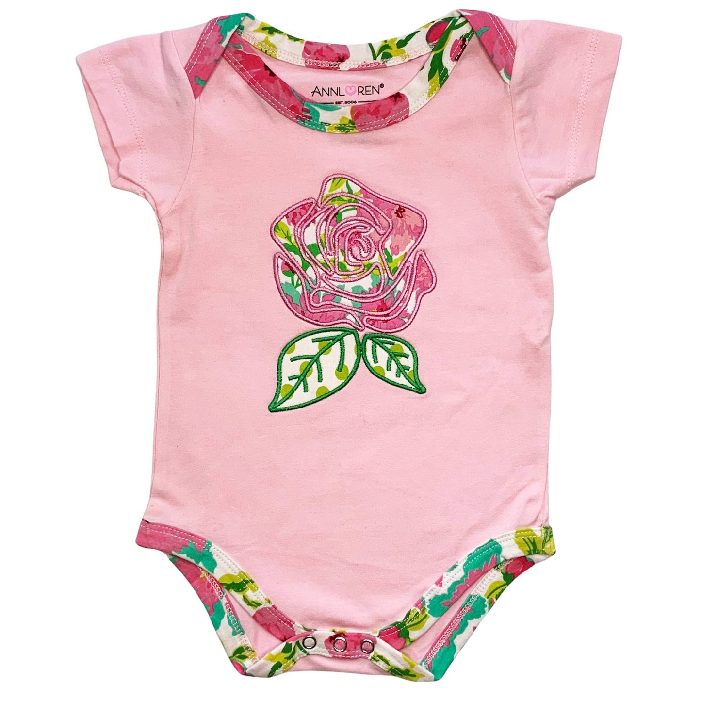 AnnLoren Baby Shower Gift Girls Pink Floral Rose Layette Set