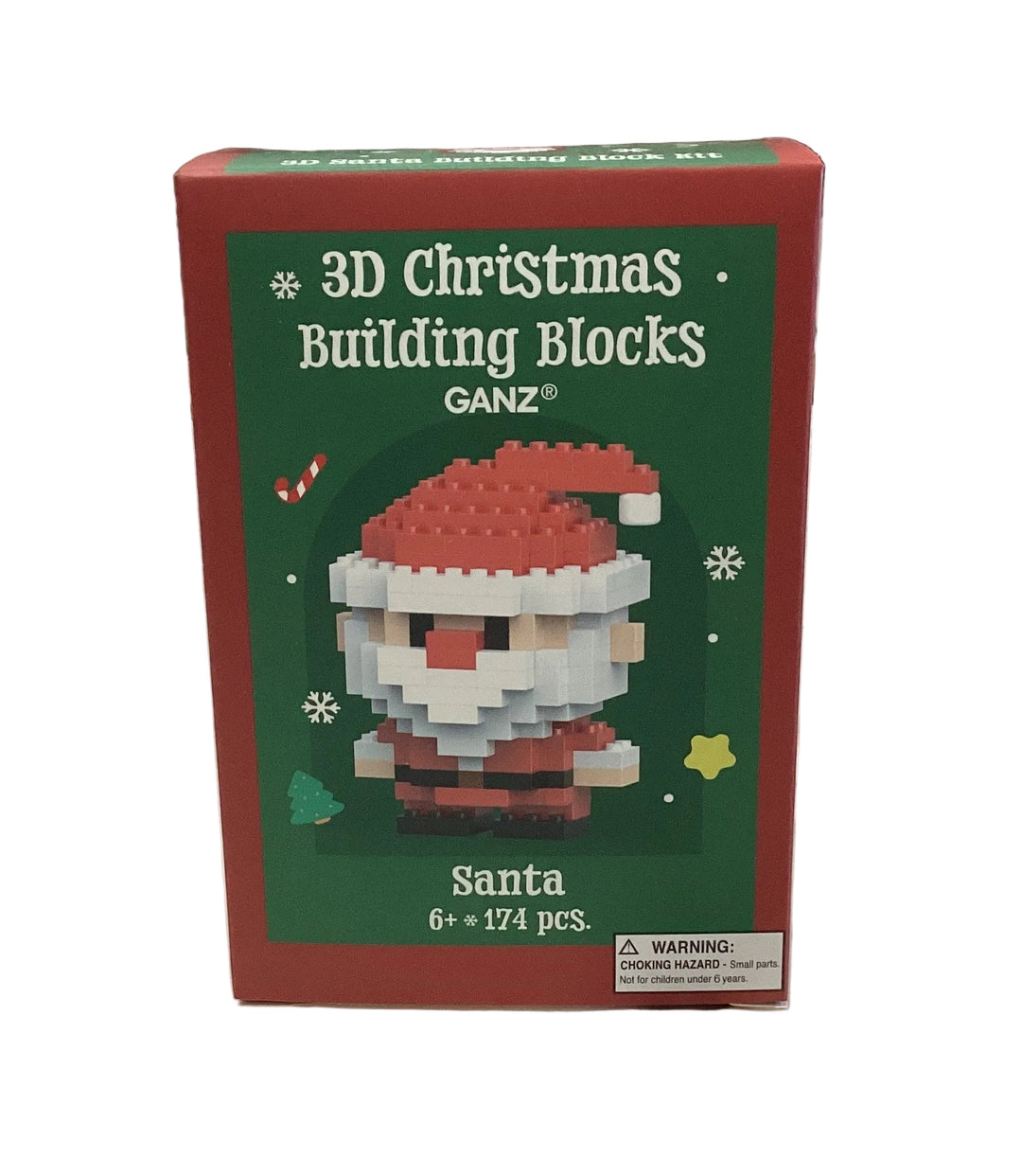 174-piece 3D Christmas Santa Claus building blocks set, ages 6+.