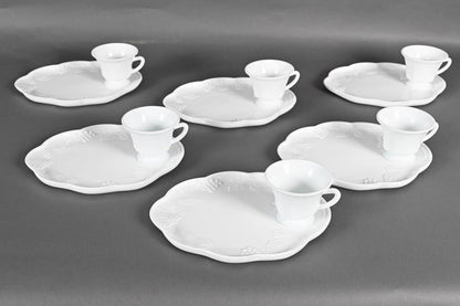 Milk Glass Snack Plates and Cups
