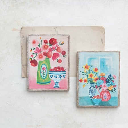 Wood Framed Canvas titled "Flowers in a Vase"; available in multiple sizes.