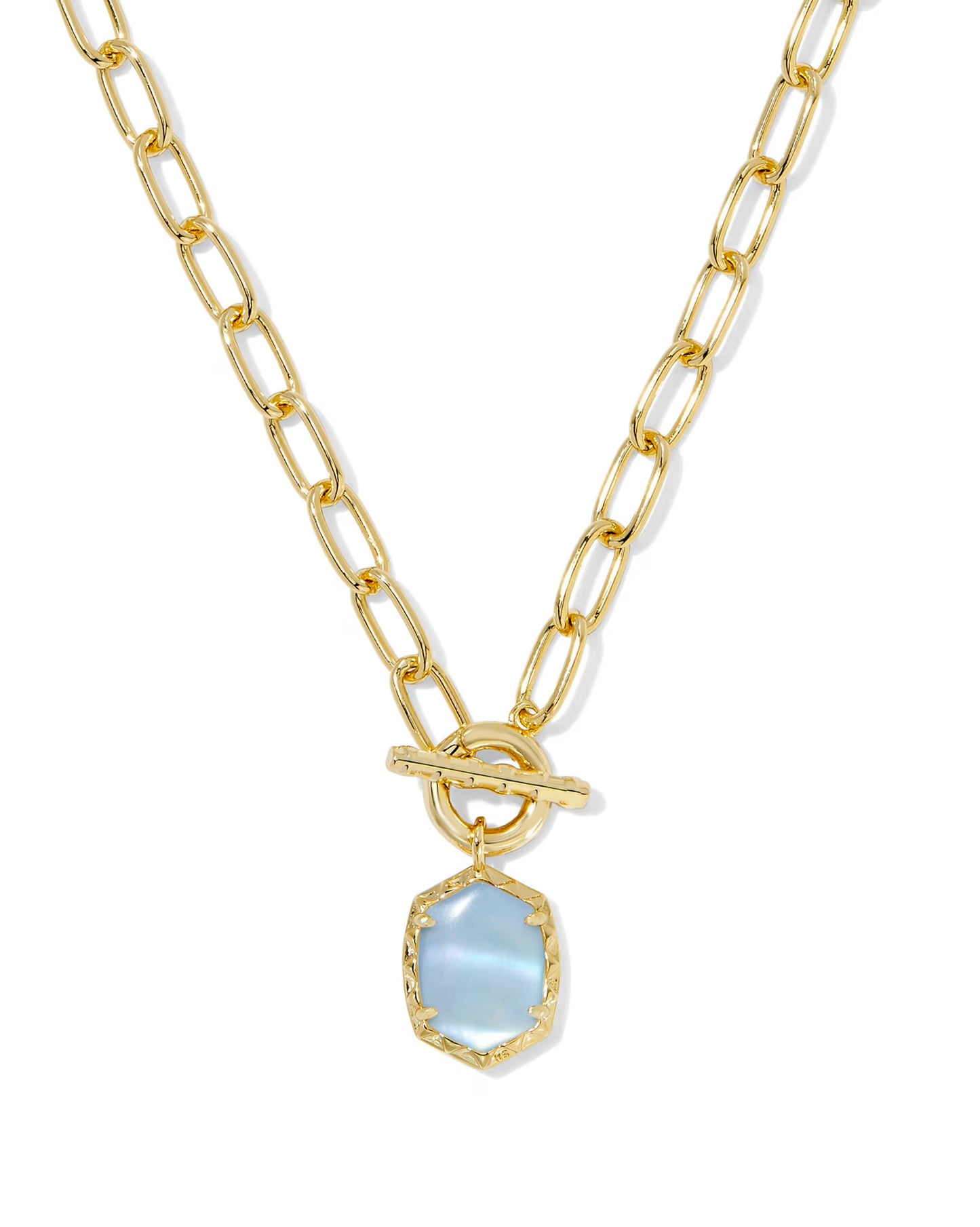 Daphne Link Chain Gold with Light Blue Stone