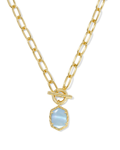Daphne Link Chain Gold with Light Blue Stone