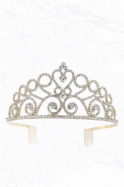 Elegant Crystal Tiara : Silver