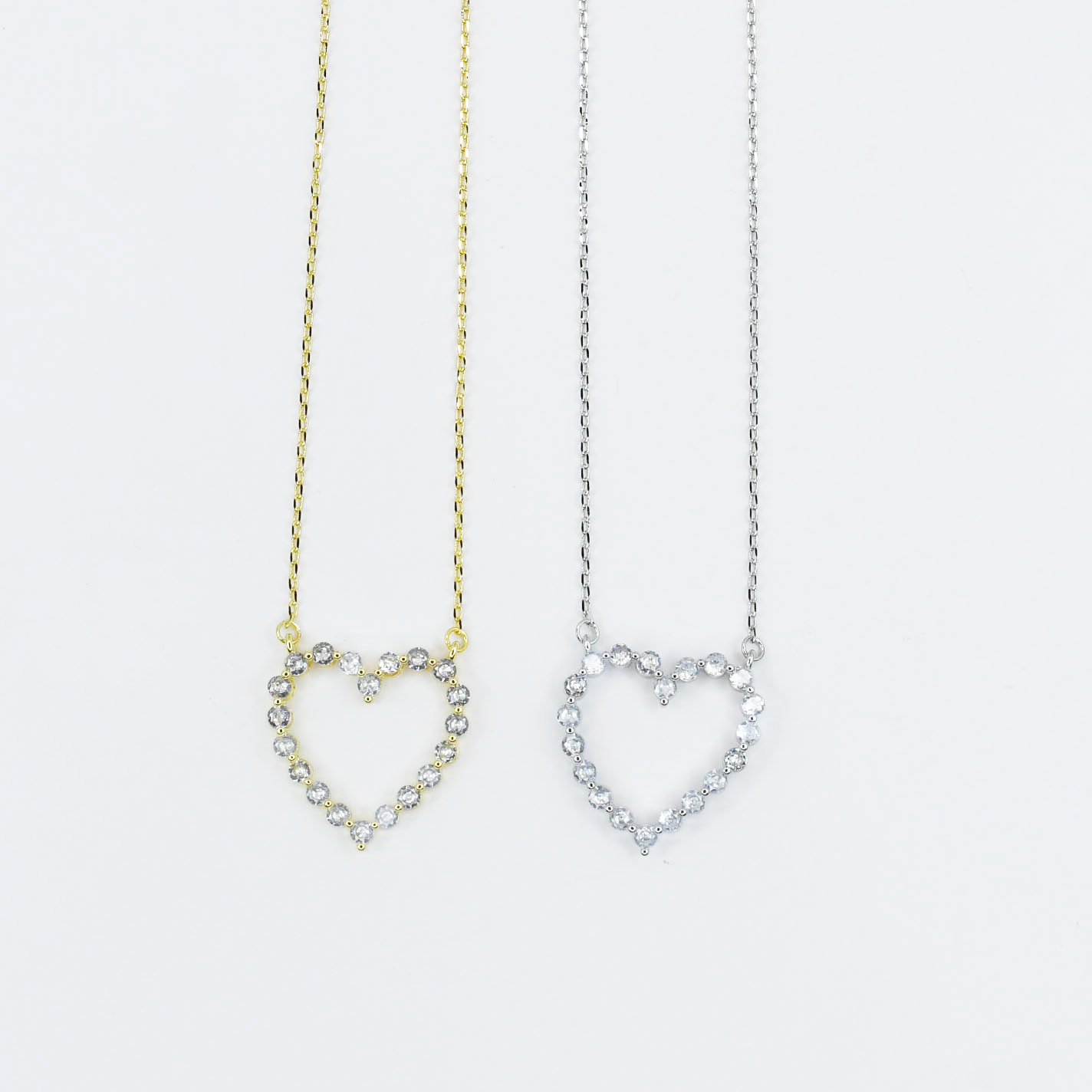Sparkle Heart Necklace: Gold