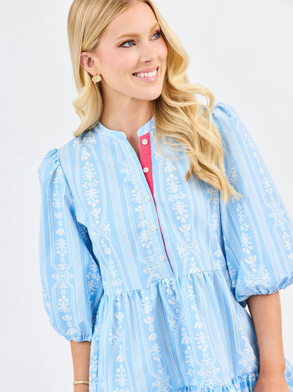 Riley Tulip Tapestry Blue Dress