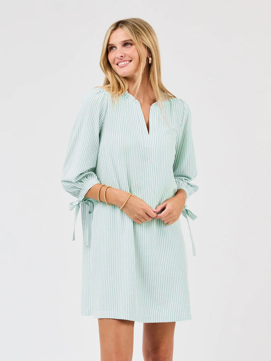 Lainey Seersucker Dress | Seafoam + White