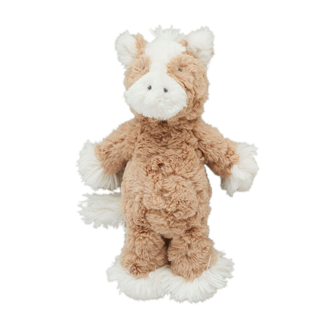 The Farm Plush Animals toy horse with light brown fur, white accents; available in 8-inch and 12-inch sizes.